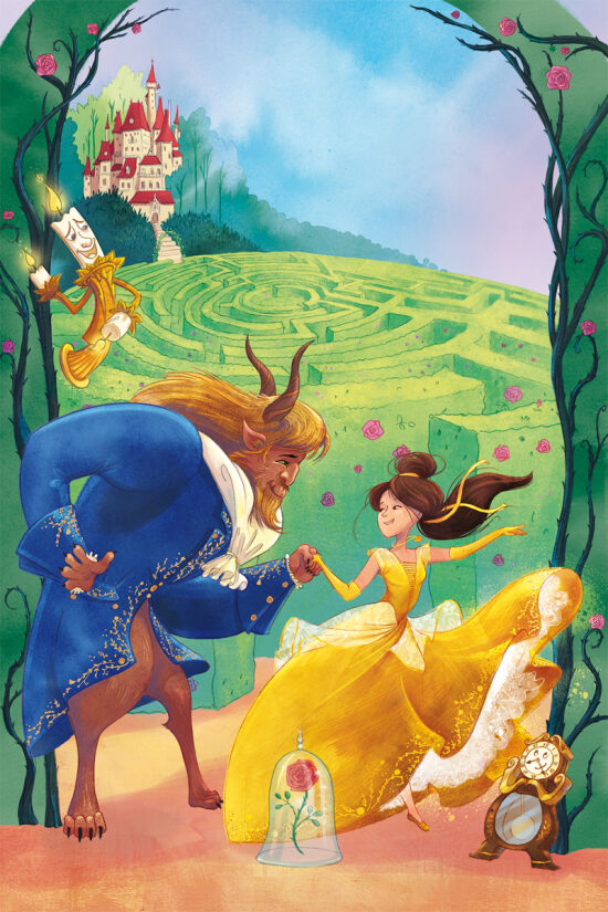 Visuel pour l'affiche du Parc Le Labytinthe - Thème La belle et la Bête
