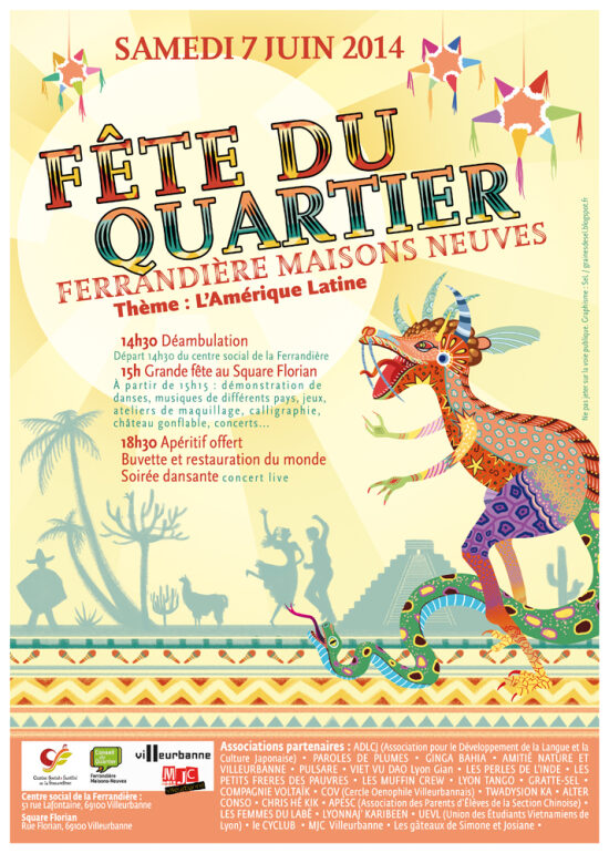 Affiche Fête de quartier 2014 Villeurbanne