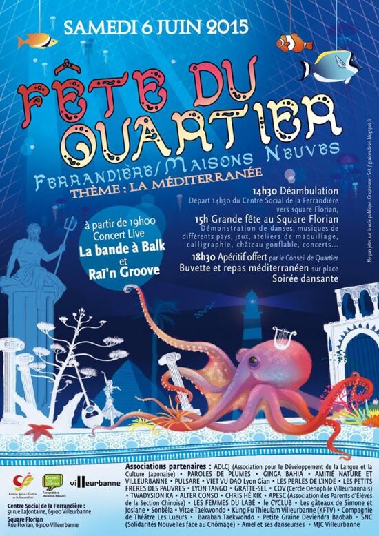 Affiche Fête de quartier 2015 Villeurbanne