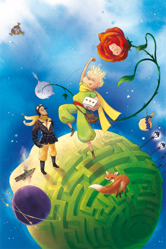 Visuel pour l'affiche du parc Le Labyrinthe - Thème Le Petite Prince