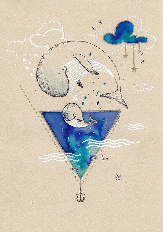 Baleines - dessin personnel